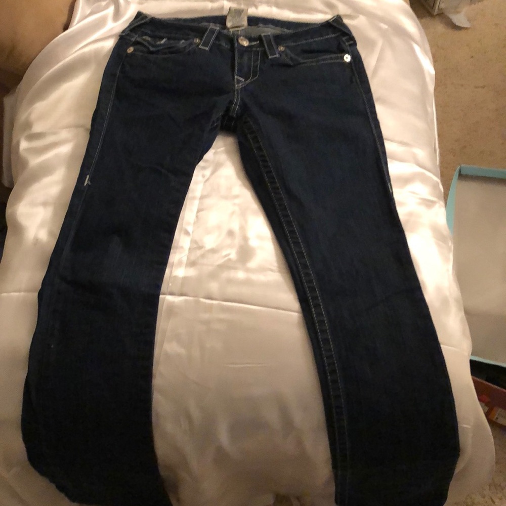 Gently worn True Religion Blue Jeans Rhinestones